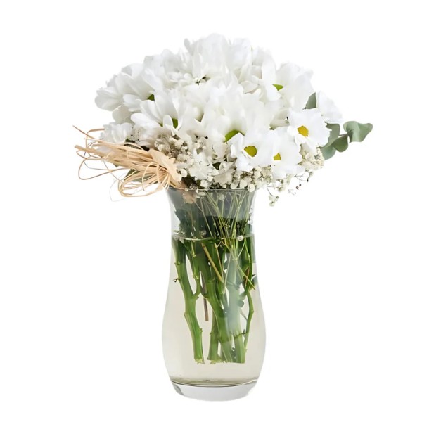 Cam Vazoda Beyaz Papatyalar