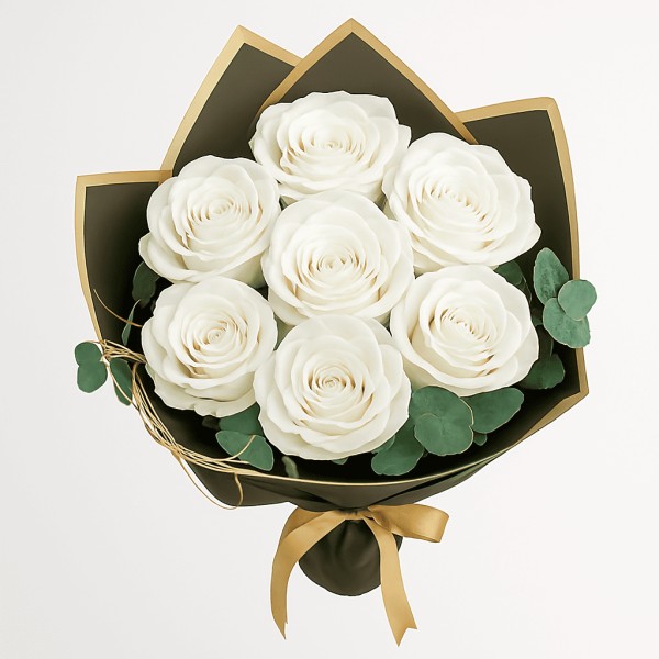 7'li Beyaz Gül Buketi