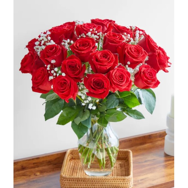 Vazoda 21 kırmızı gül