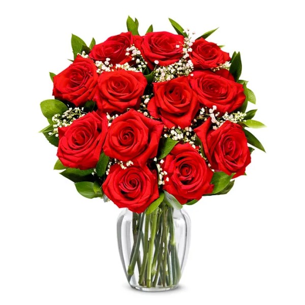 Vazoda 11 kırmızı gül